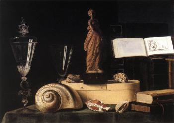 塞巴斯蒂安 斯托斯科夫 Still Life With Statuette And Shells